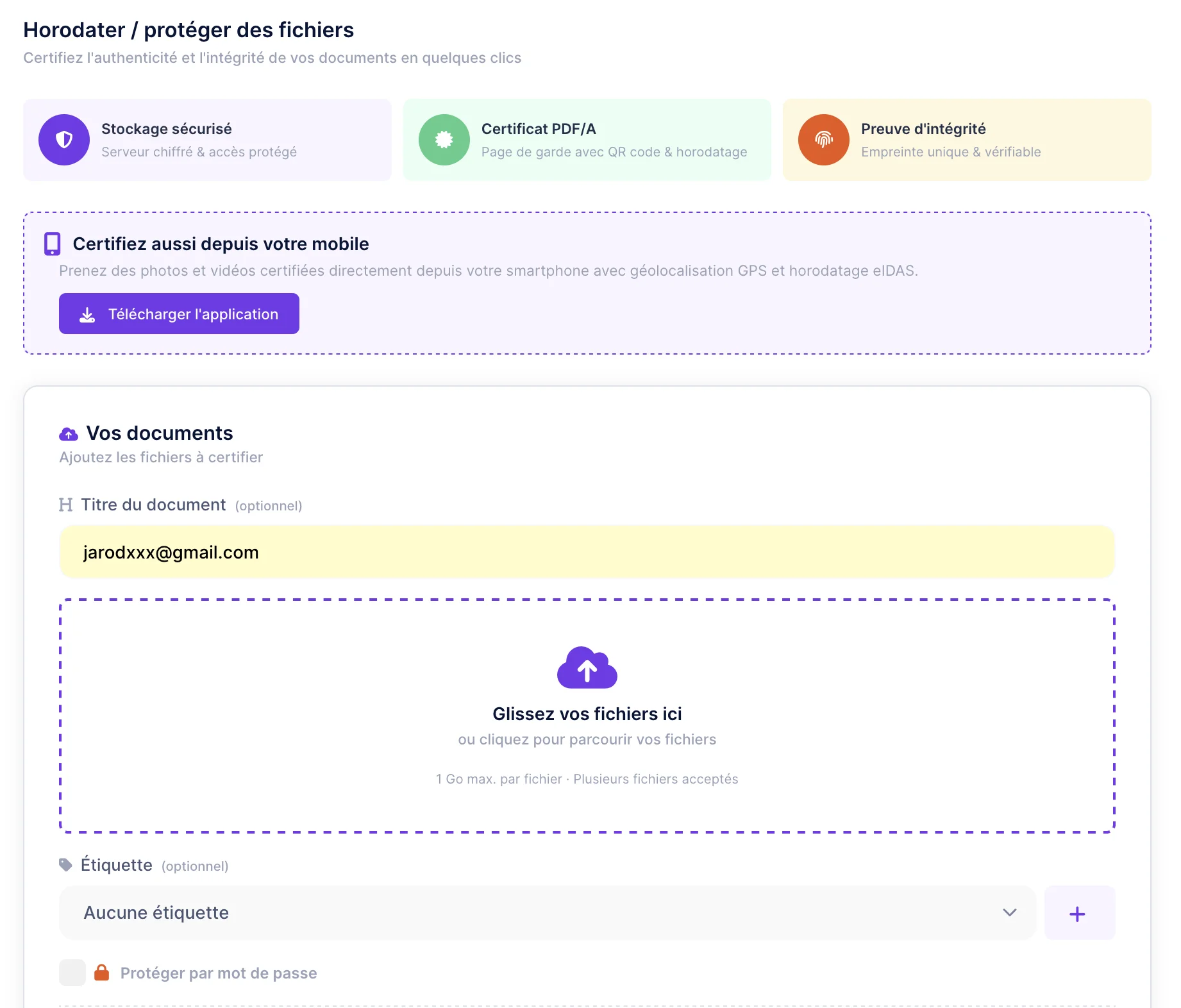 Certifiles — horodatage et géolocalisation