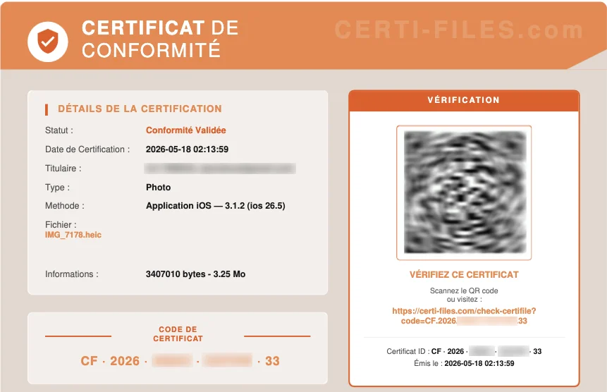 Certifiles — certification PDF
